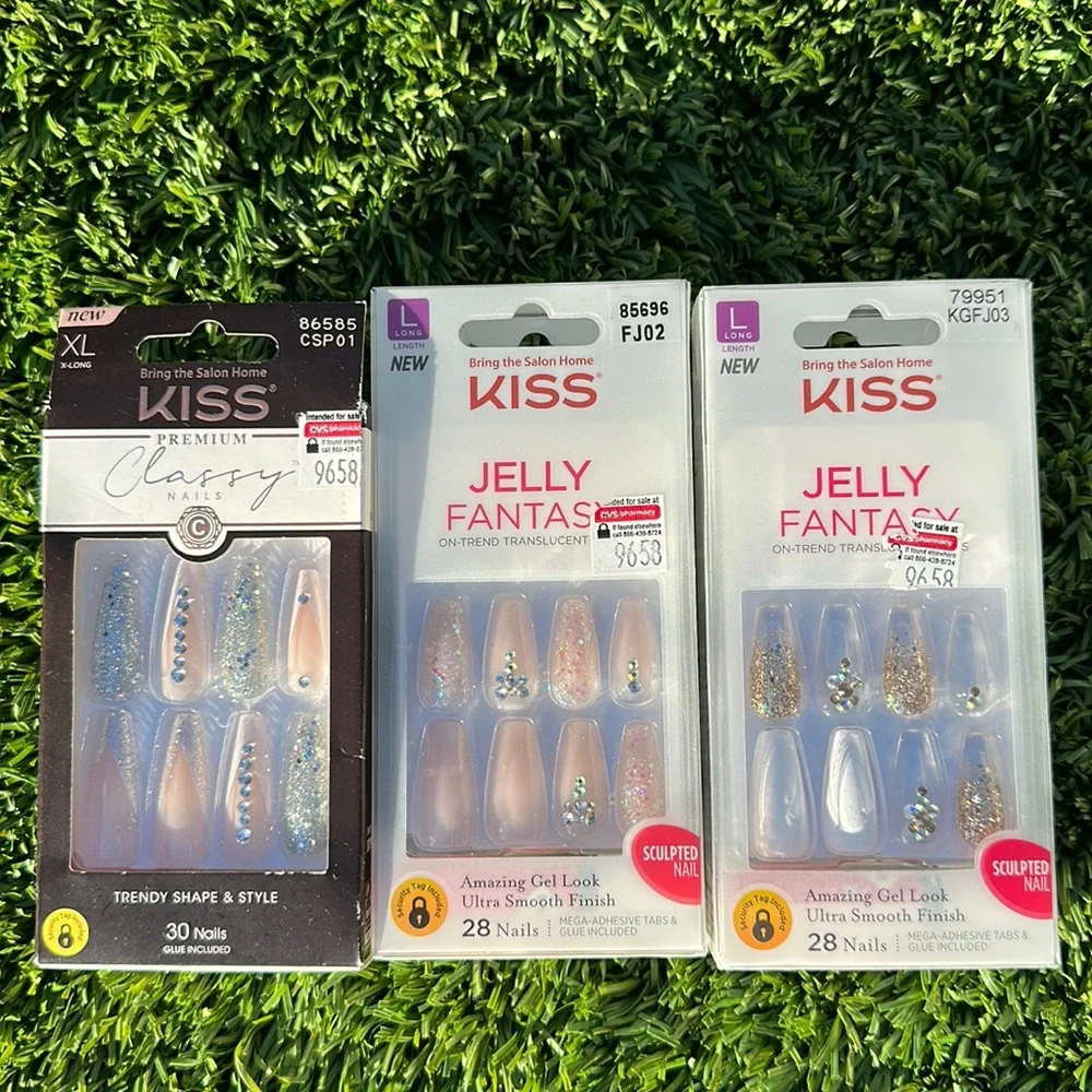 Kiss Nails Bundle, Kiss Premium Classy Nails XL, Kiss Jelly Fantasy size L
